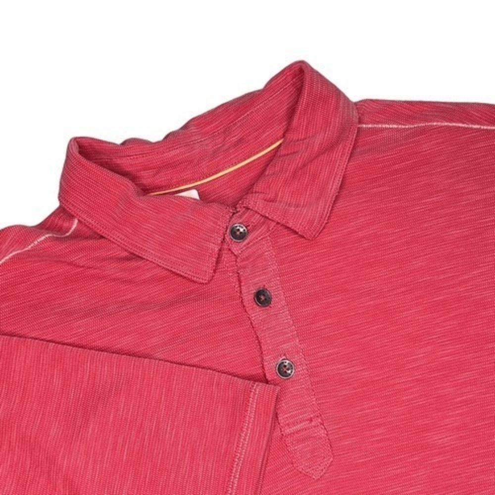 Tommy Bahama Pink Salmon Short Sleev Polo Shirts Men XL Vietnam Tencel/Polyester